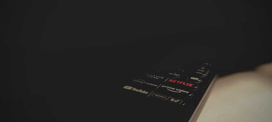 Remote control pointing at a smart TV screen showing multiple streaming service logos — IPTV setup guides cover image